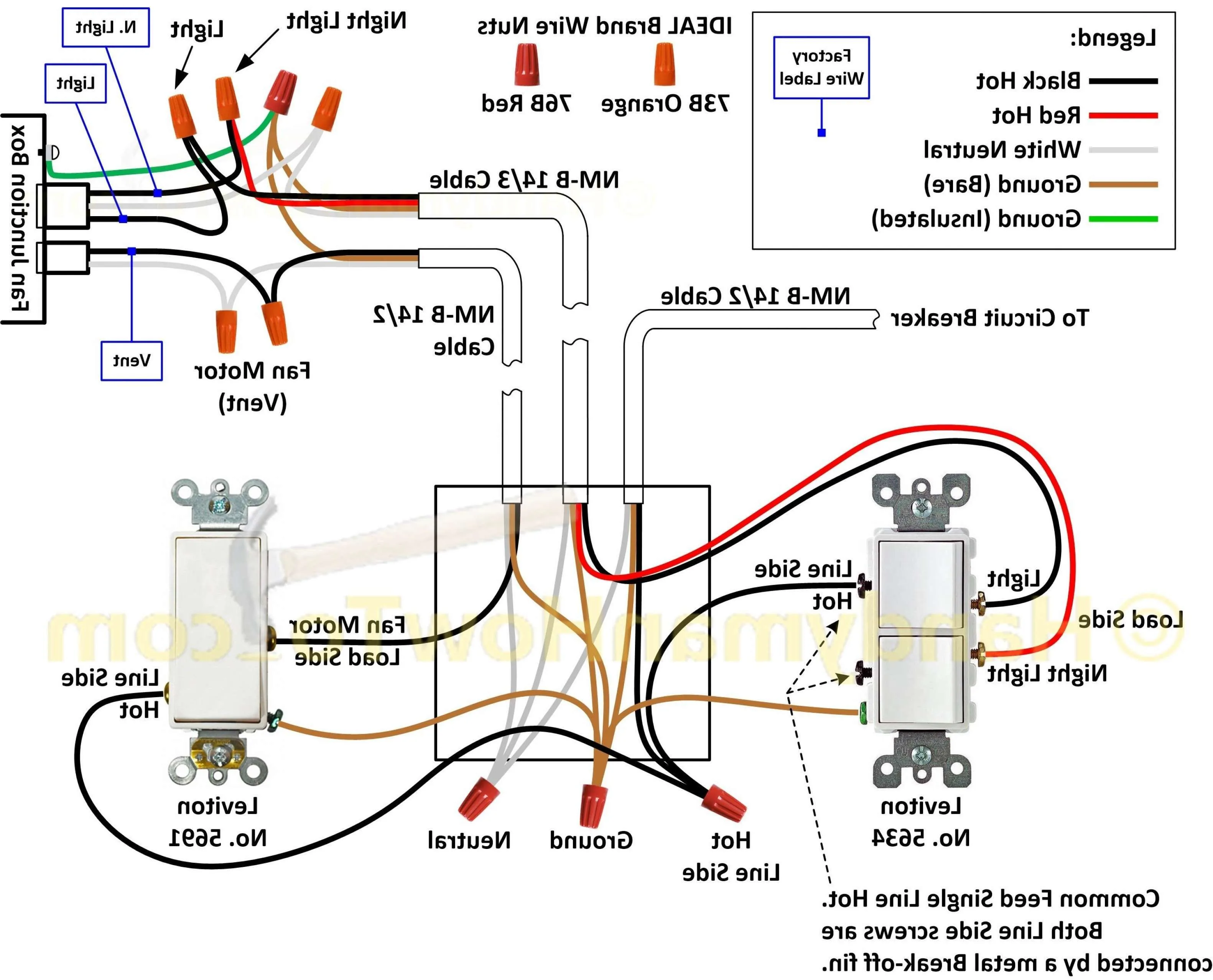 Ceiling Fans Wiring Diagrams Two Switches