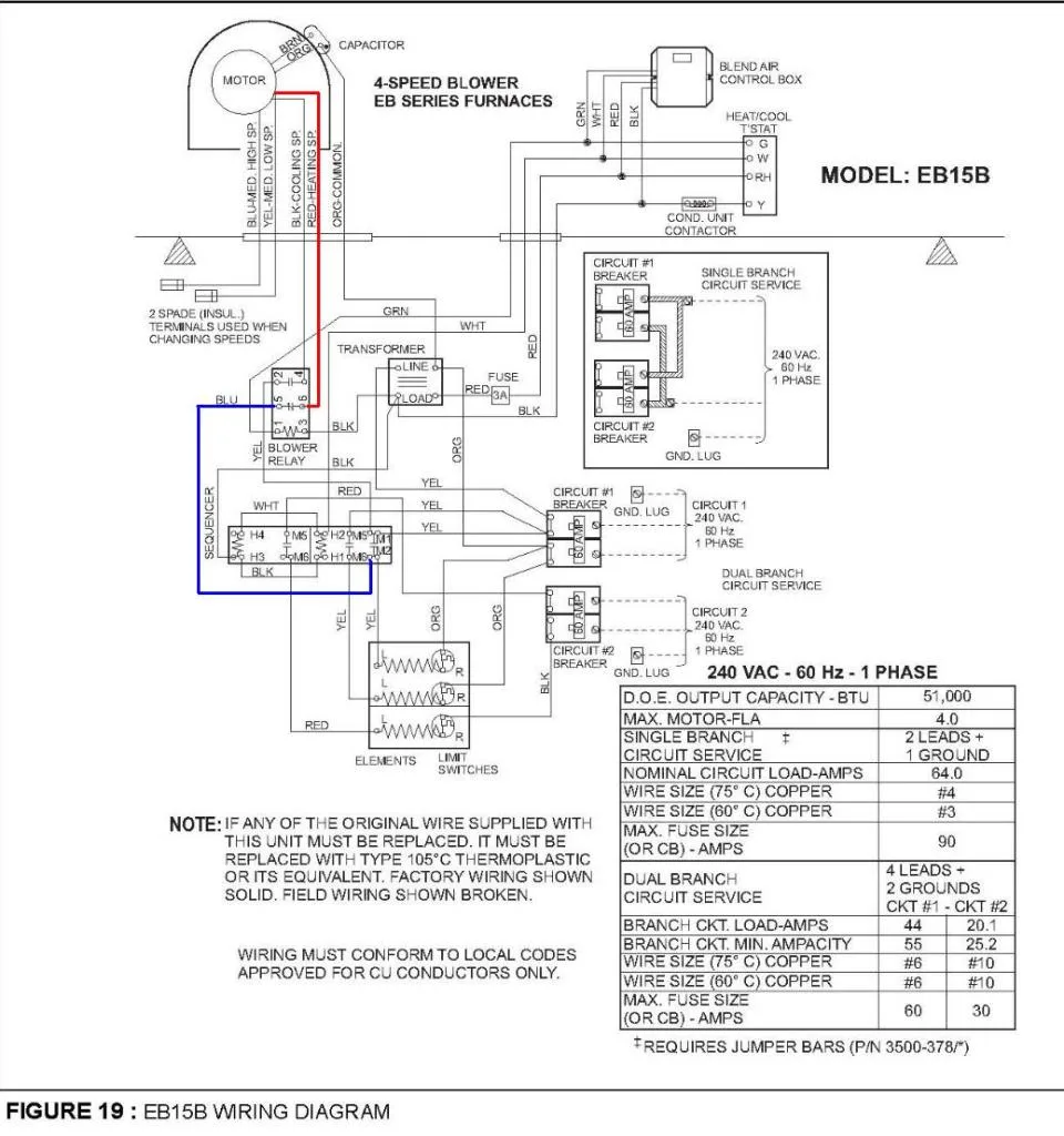 Central Electric Furnace Eb12B Wiring Eb17B Coleman Electric