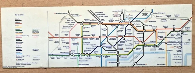 Central London Underground Map Carriage Diagram 1991 93 Version B 19 99 Picclick Uk