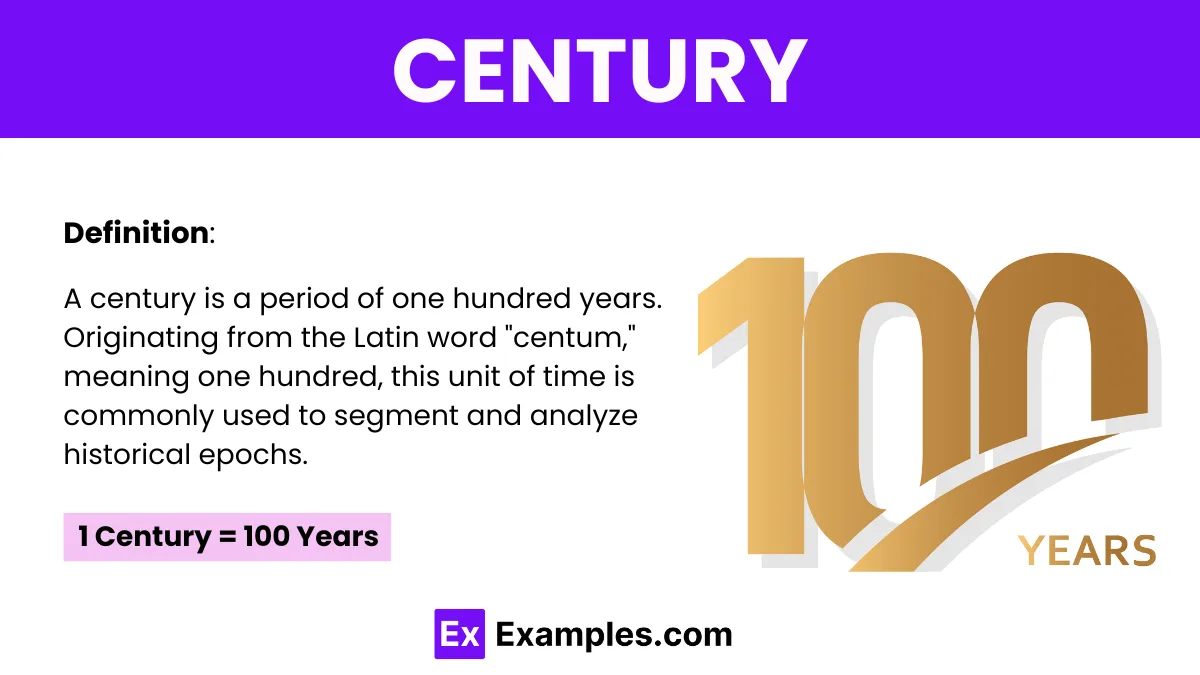 Century Examples Definition Tools Conversion Chart Uses