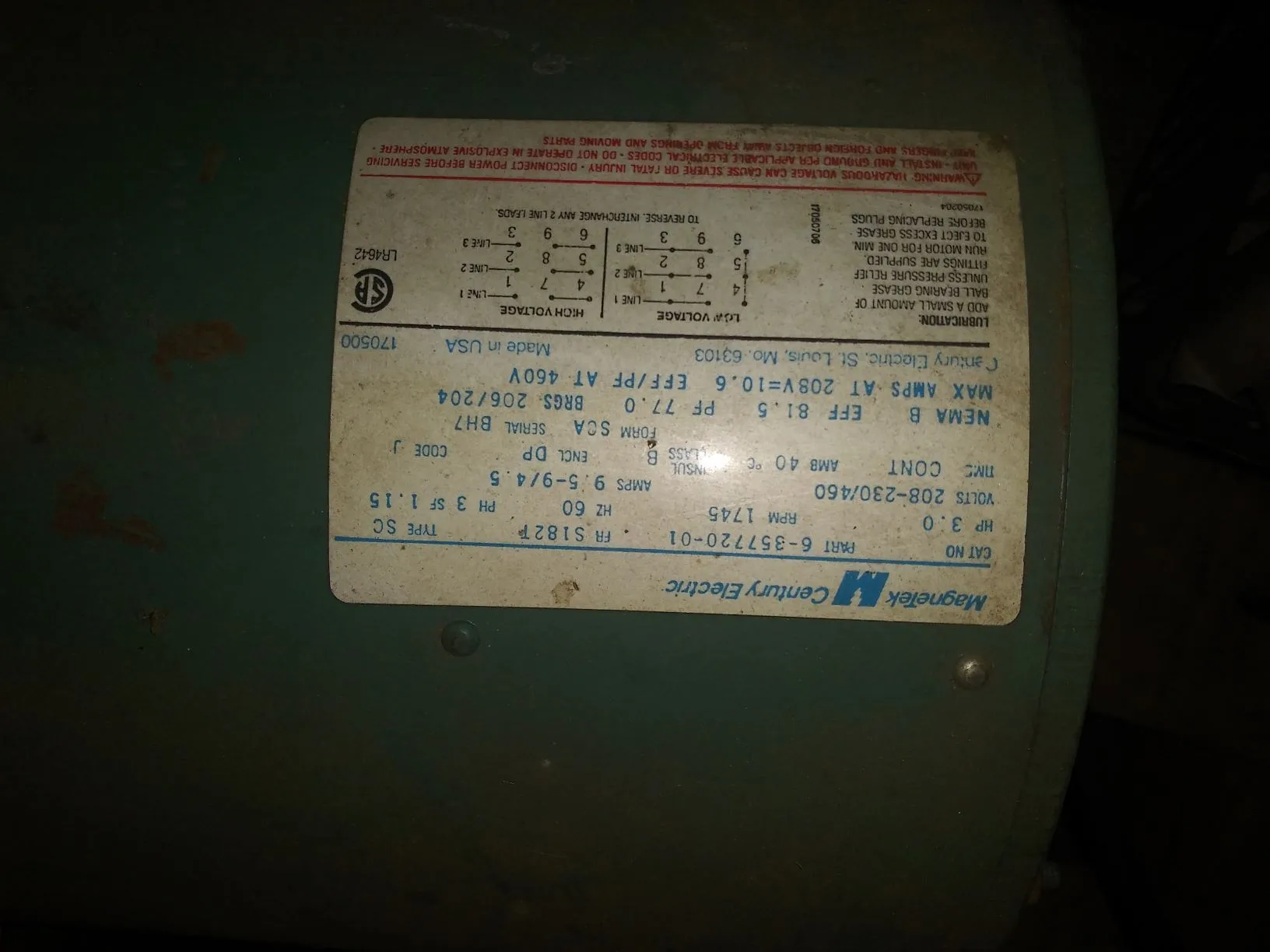 Century Magnetek Electric Motor Wiring Diagram Wiring Diagra