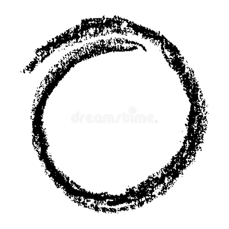 Charcoal Crayon Circle Frame Hand Drawn Black Charcoal Symbol For Hand Drawn Diagrams Stock
