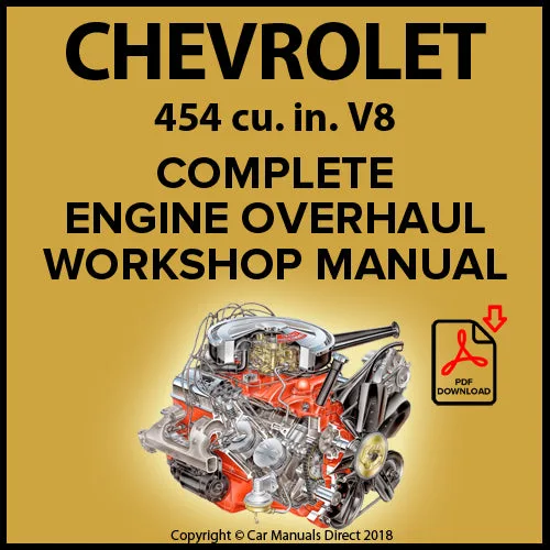 Chevrolet 454 Cid V8 Engine Rebuild Manual Carmanualsdirect Car Manuals Direct