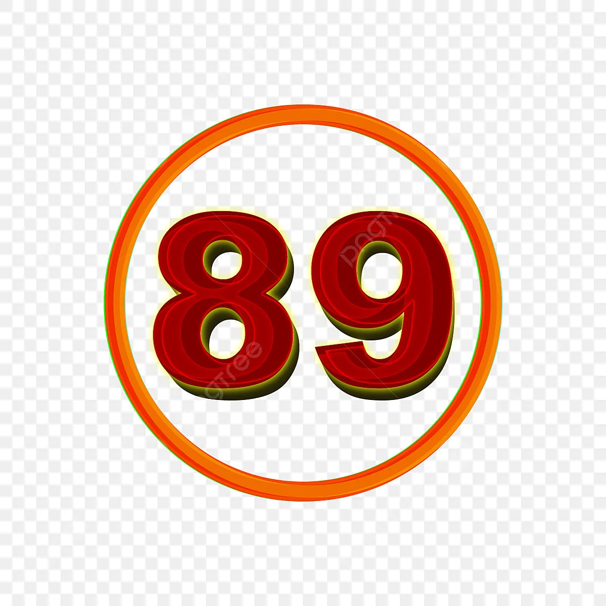 Circle Transpar Clipart Hd Png 3D Numbers 89 In A Circle On Transparent Background 89 Number