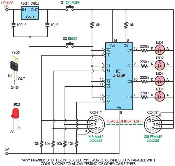 Circuit Diagram For Cable Tester