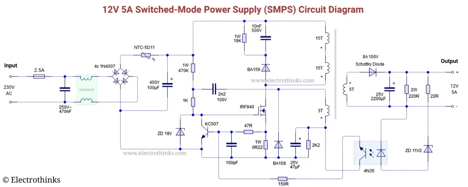Circuit Diagram Of Smps Battery Charger