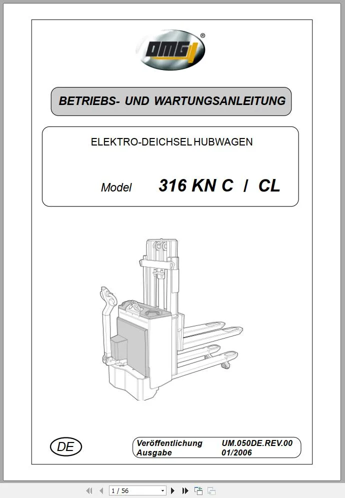 Clark 316 Kn C Cl Forklift Diagram Parts Operating And Maintenance Manual 04 2011 En It De