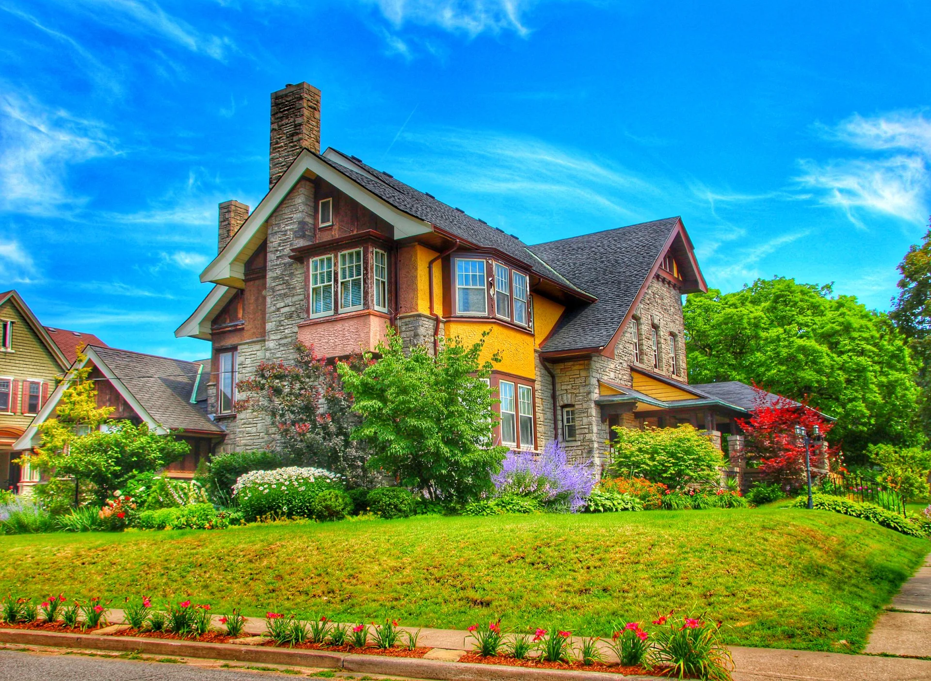 Colorful Canadian Garden House Hd Wallpaper