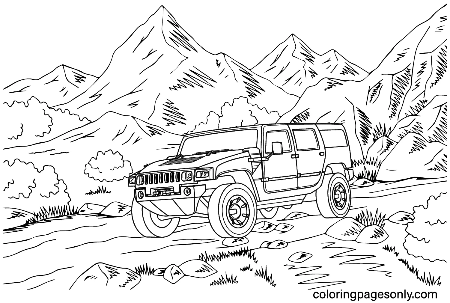 Coloriage Hummer Ev Coloriages Gratuits À Imprimer