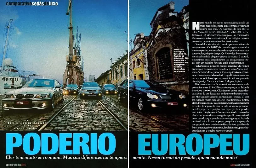 Comparativo C320 X Alfa 166 X Volvo S60T5 X Audi A4 Xbmw 330I