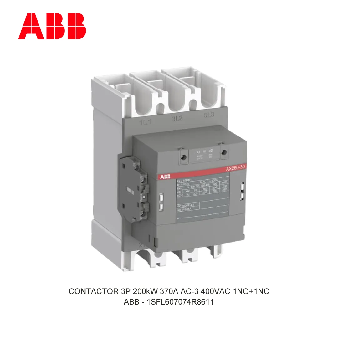Contactor 3P 200Kw 370A Ac 3 400 415V Coil 400Vac 1No 1Nc