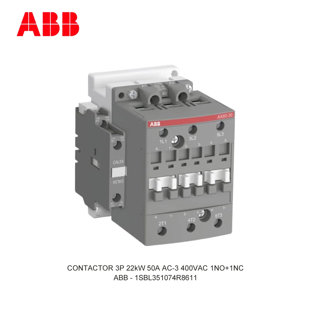 Contactor 3P 22Kw 50A Ac 3 400 415V Coil 400Vac 1No 1Nc