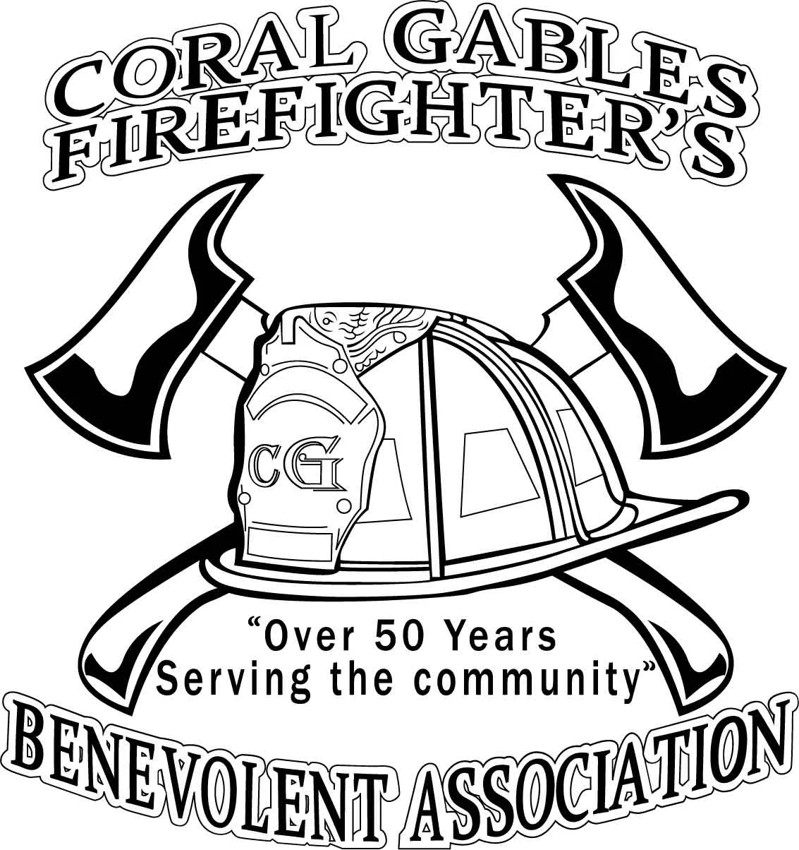Coral Gables Firefighter S Helmat Vector File Black White Ve Inspire Uplift