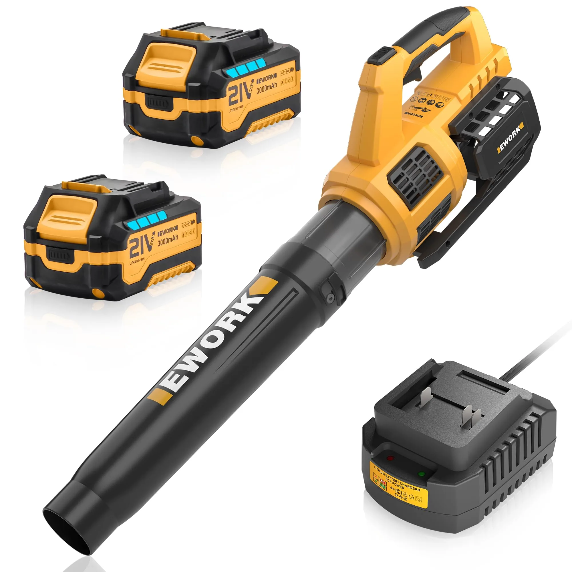 Cordless Leaf Blower Ework 21V Electric Leaf Blower Cordless With 2 3 0Ah Battery And Fast