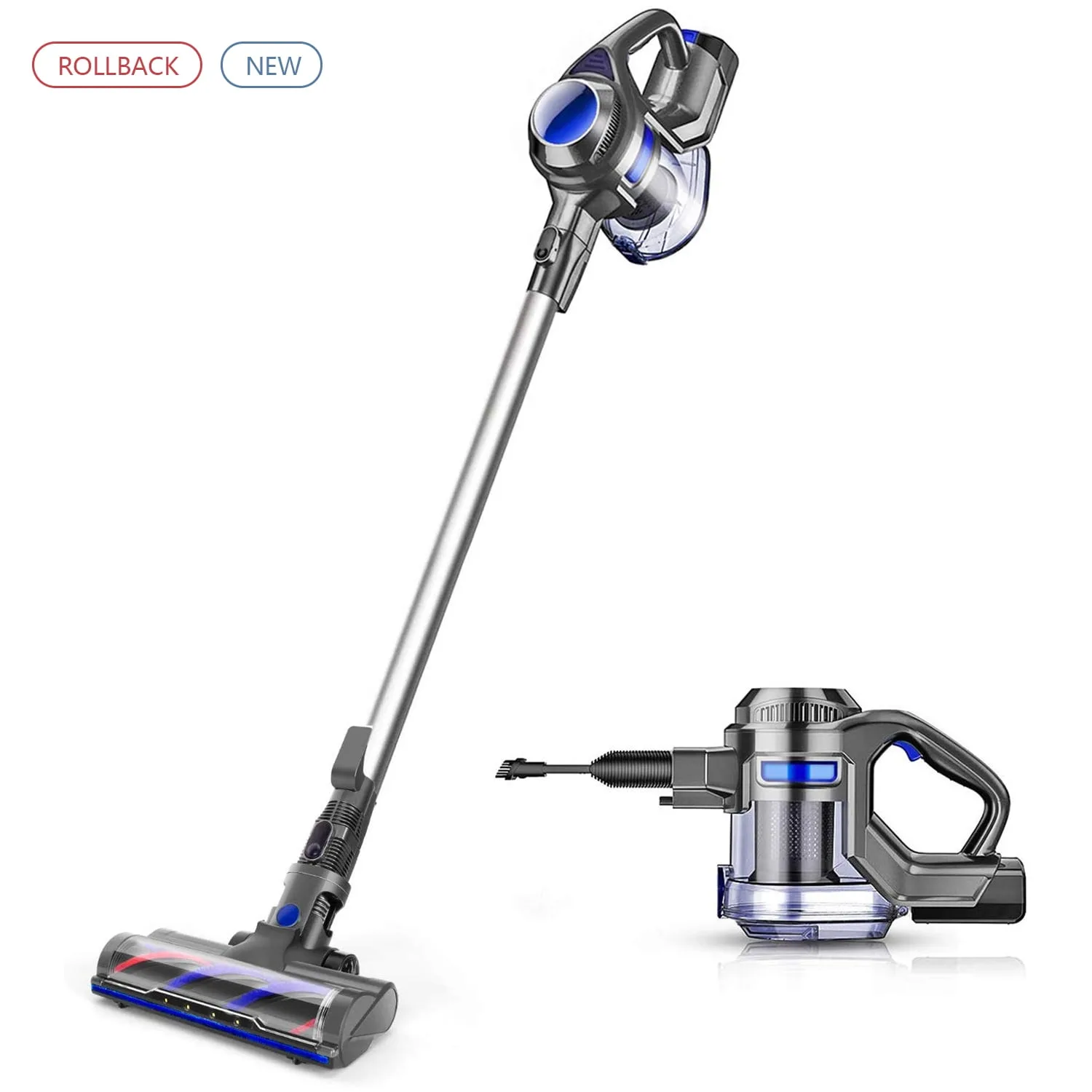 Cordless Vacuum Cleaner 10Kpa 4 In 1 Lightweight Stick Vacuum Ultra Quiet Rechargeable Handheld