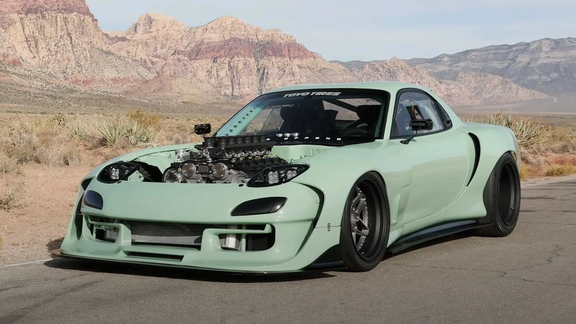 Crazy Mazda Rx 7 Receives V12 Engine Swap From Pagani Zonda In 2023 Engine Swap Mazda Rx7 Mazda