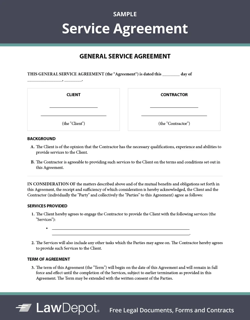 Create A Free Service Agreement