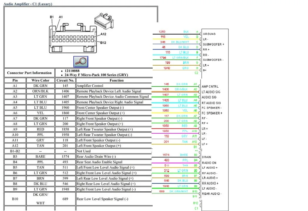 Creately 2004 Cadillac Escalade Stereo Wiring Diagram