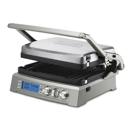Cuisinart Griddler Elite Quick Reference Manual Pdf Download Manualslib