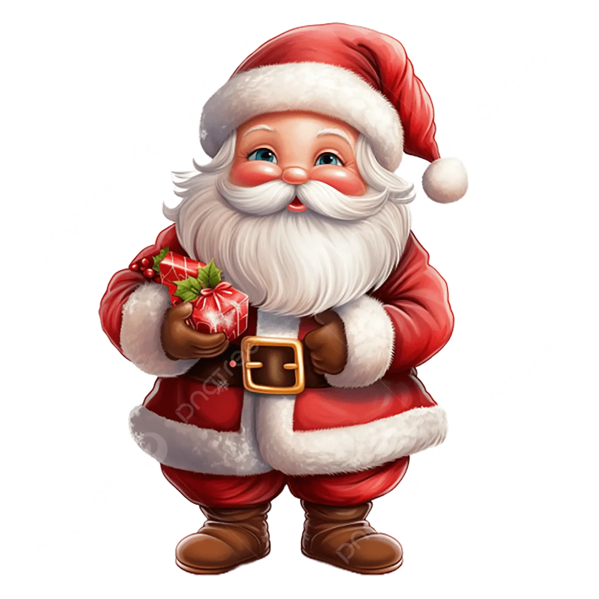 Cute Santa Claus With Transparent Transparent Cute Santa Claus Png Transparent Image And