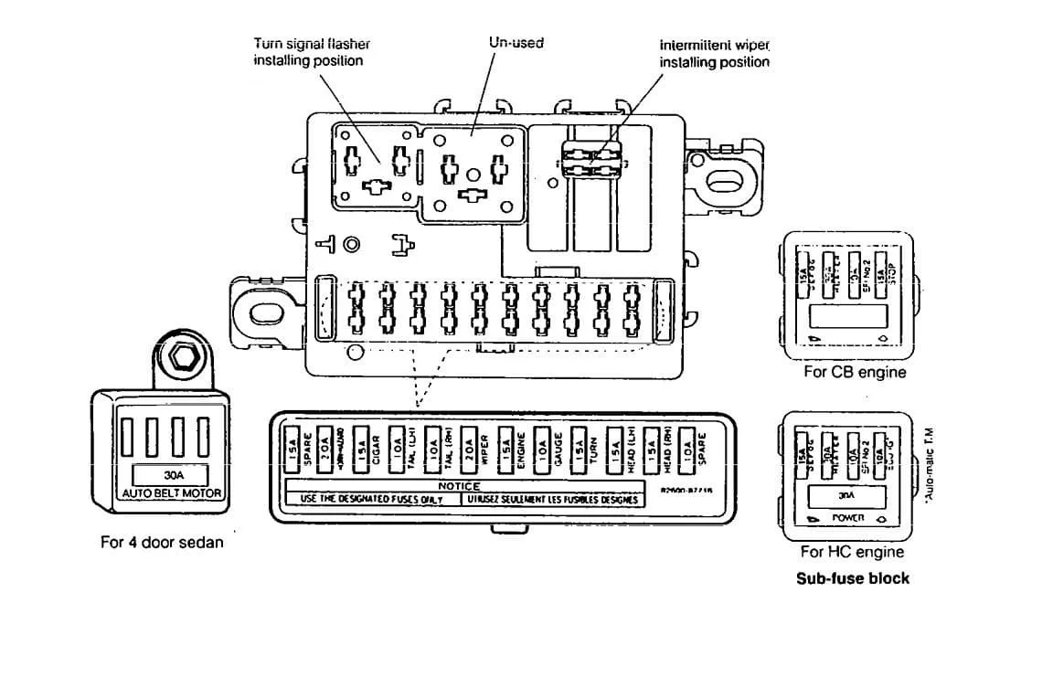 ᐅ Daihatsu Charade 1990 1992 Fuse Box Diagram