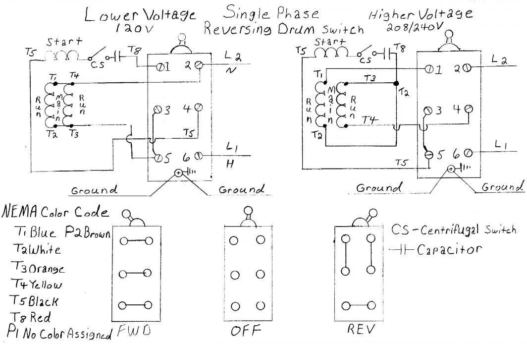 Dayton Drum Switch Wiring Diagram 3 Phase Reversing Drum Swi