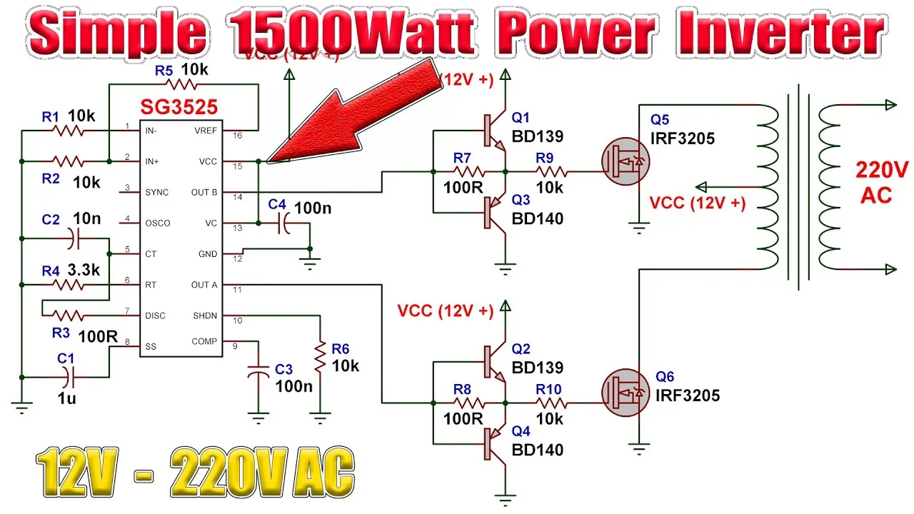 Dc Ac Inverter Schematic Diagram Inverter Circuit 2000W Sine
