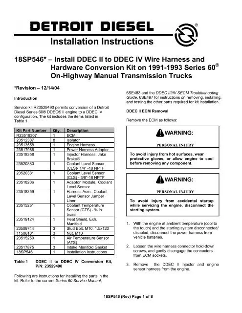 Ddec Iv Oem Wiring Diagram Pdf Electrical Connector Systems 57 Off