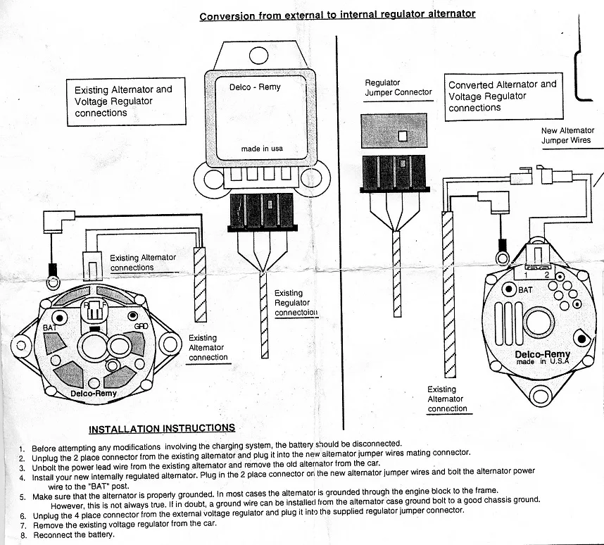Delco Internal Regulator Alternator Wiring Diagram