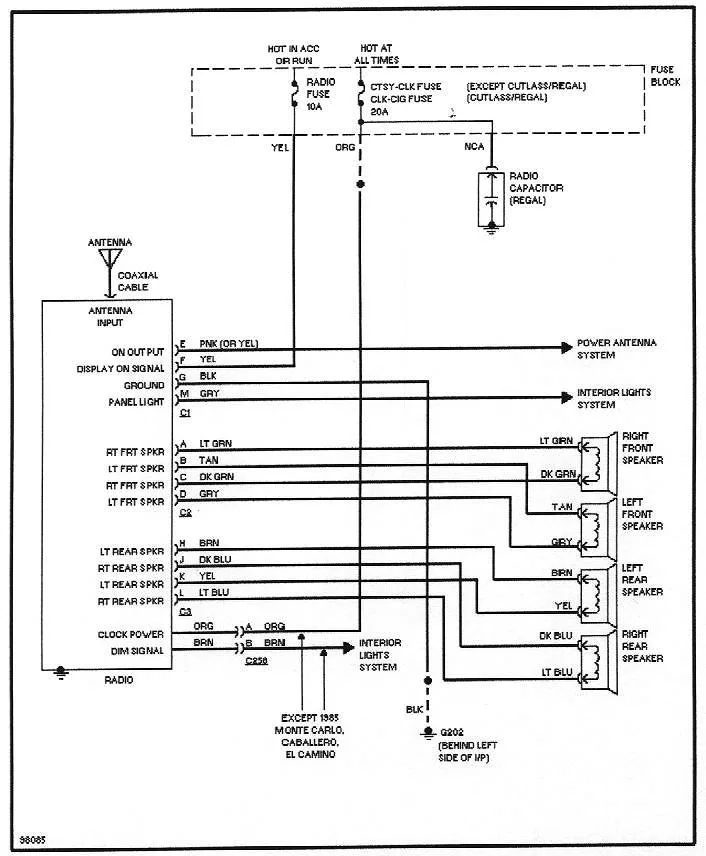 Delco Radio Wiring Color Codes