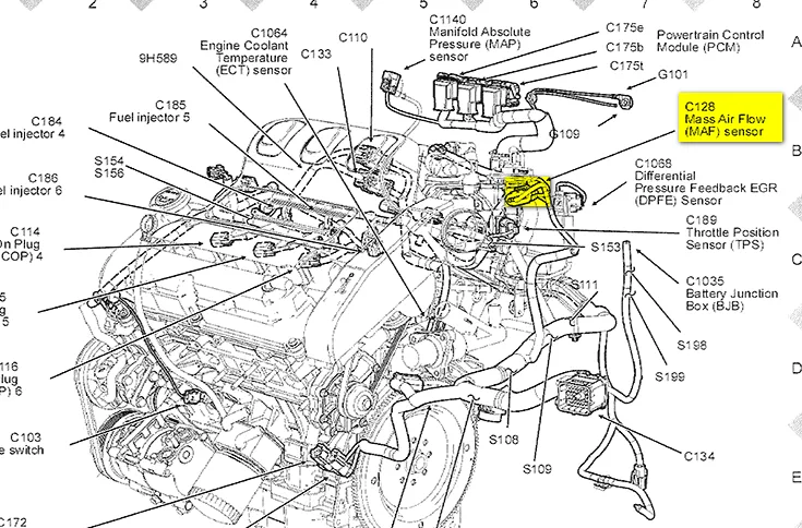 Diagram 03 Mazda Tribute Engine Compartment Diagram