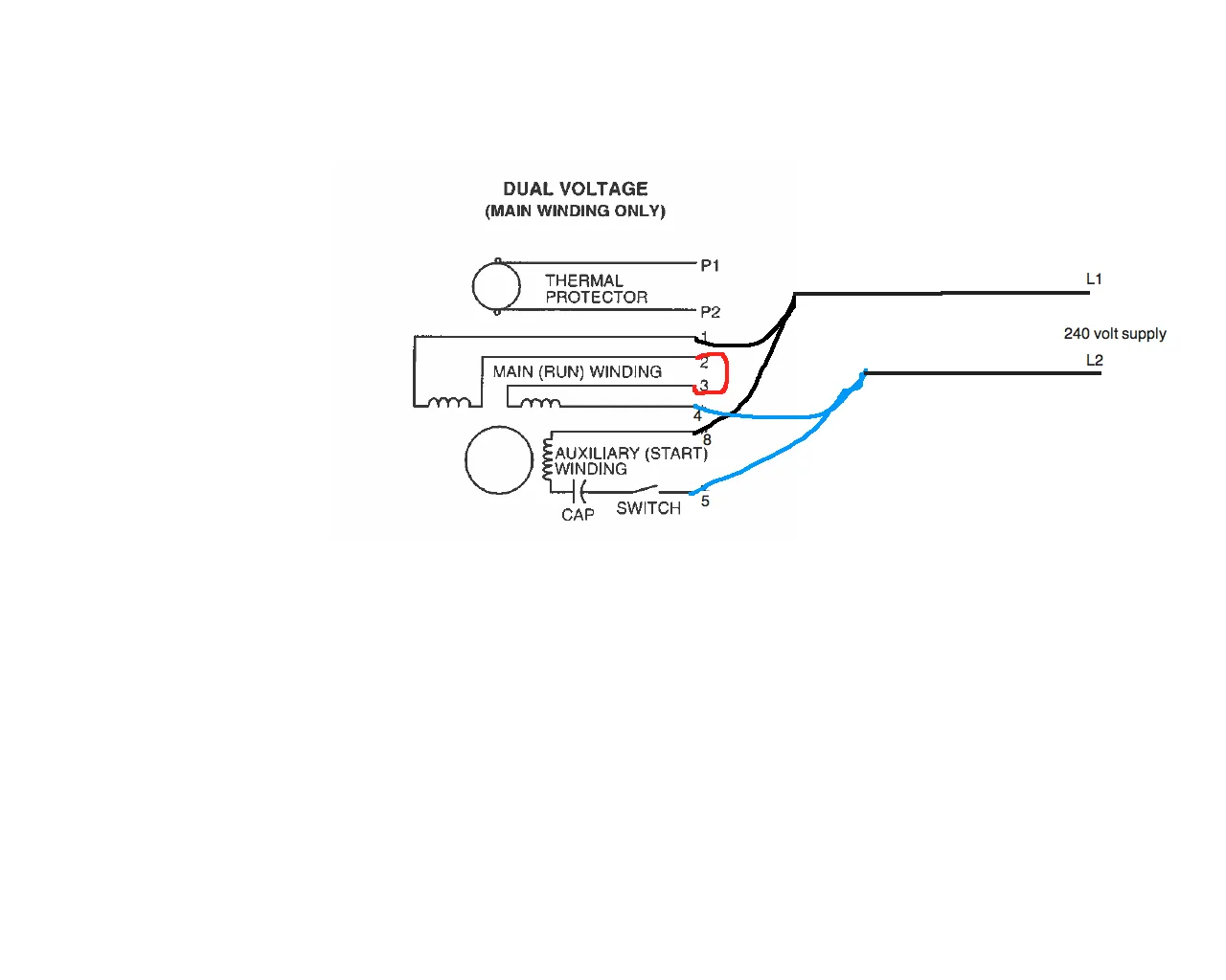 Diagram 1 Phase Motor Wiring Diagram Dual Voltage