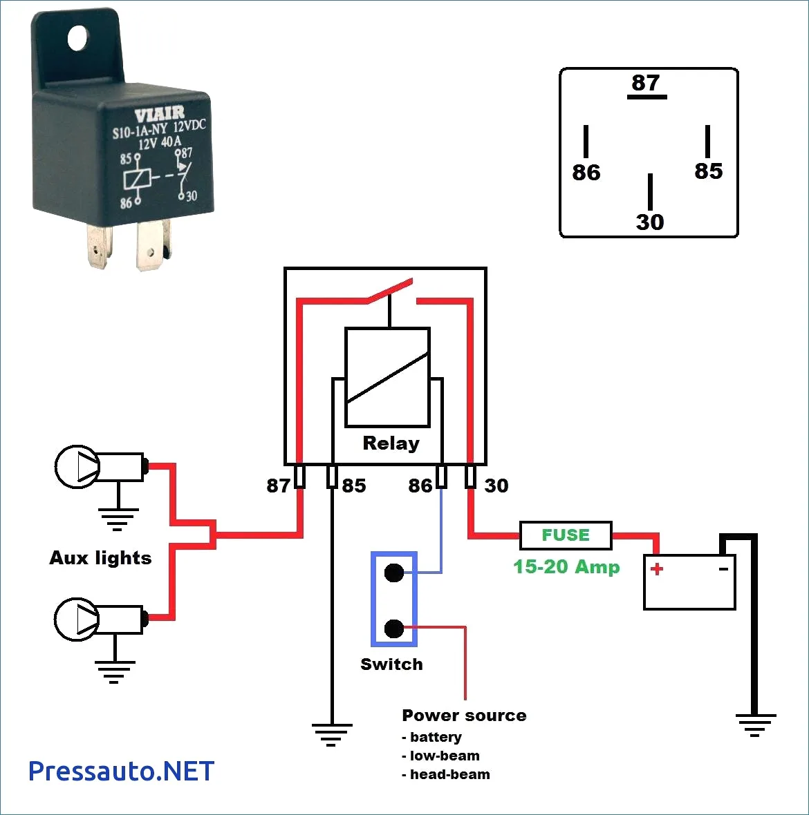 Diagram 12 Volt Relay Wiring Diagram Function