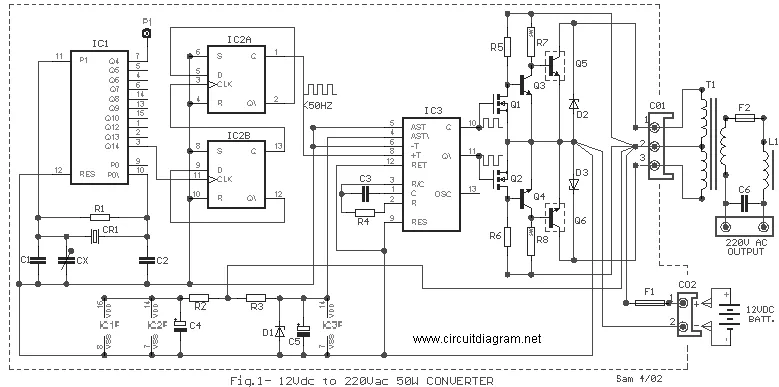 Diagram 12Vdc To 220Vac Inverter Circuit Diagram Pdf