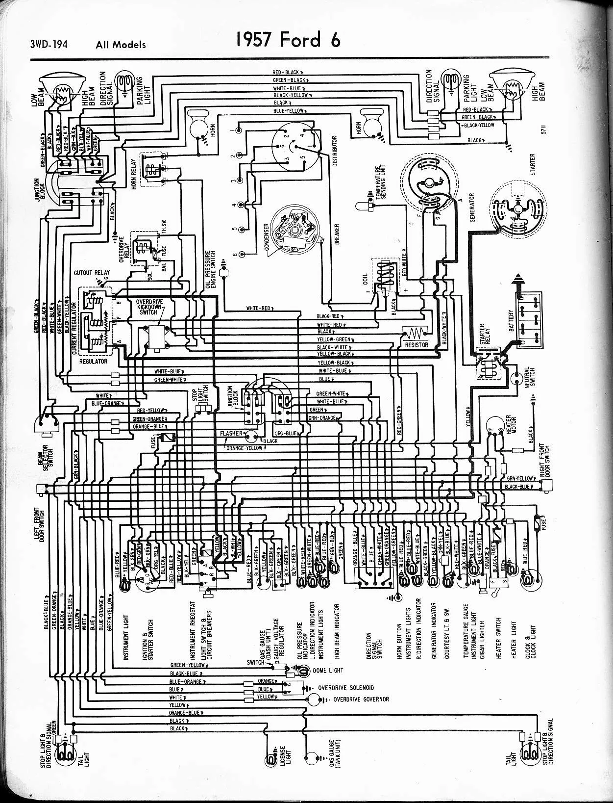 Diagram 1956 Ford Car Wiring Diagram Schematic