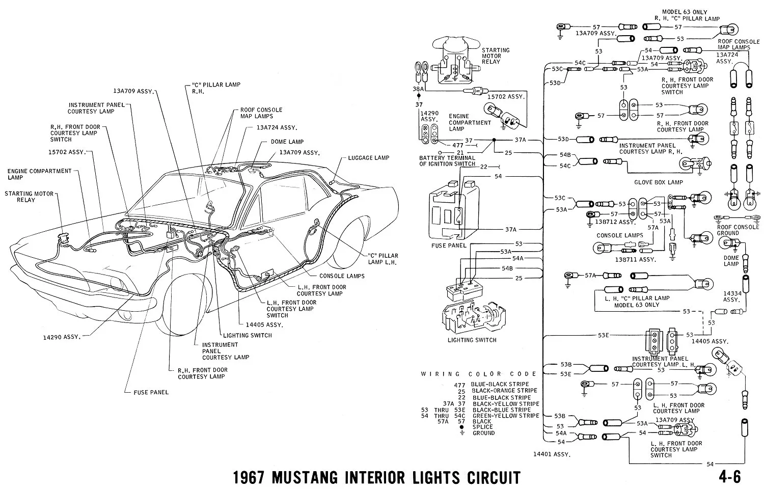 Diagram 1965 Mustang Gauge Feed Wiring Diagram Schematic