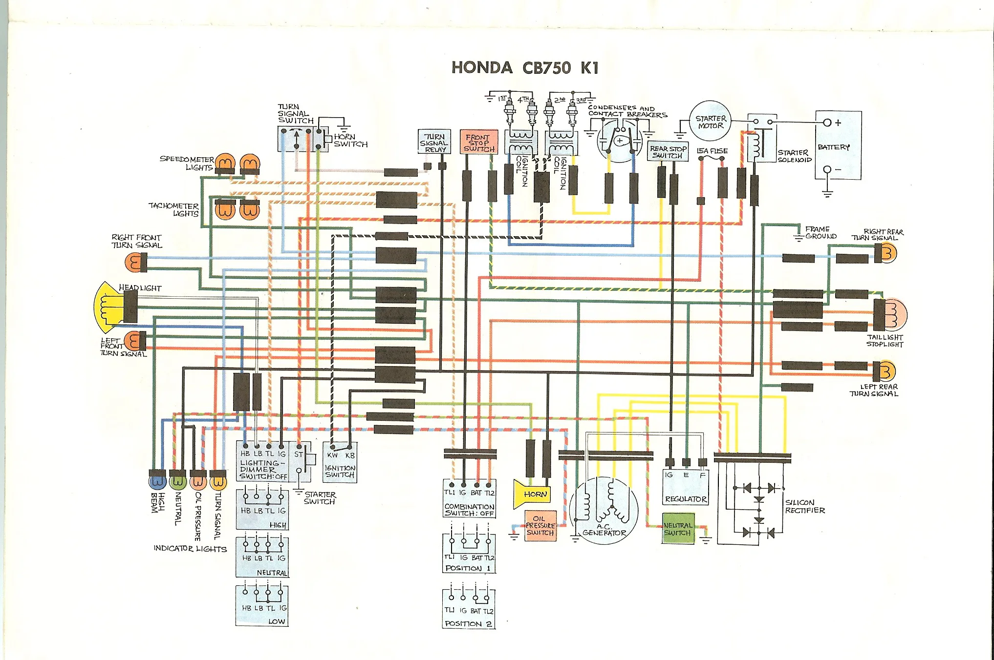 Diagram 1971 Honda 750 Four K 1 Wiring Diagram