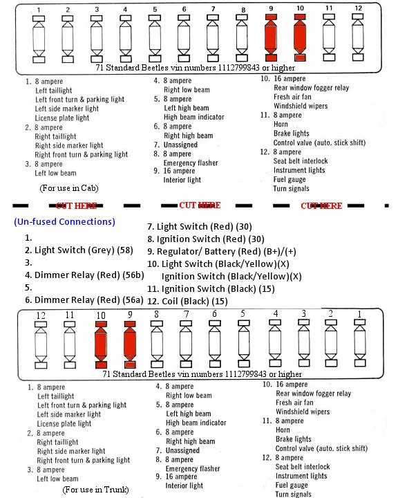 Diagram 1974 Type 1 Vw Beetle Fuse Box Diagram