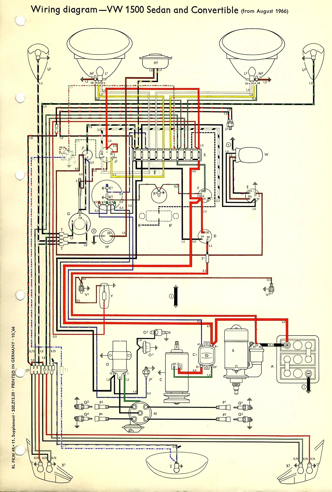 Diagram 1974 Type 1 Vw Beetle Wiring Diagram