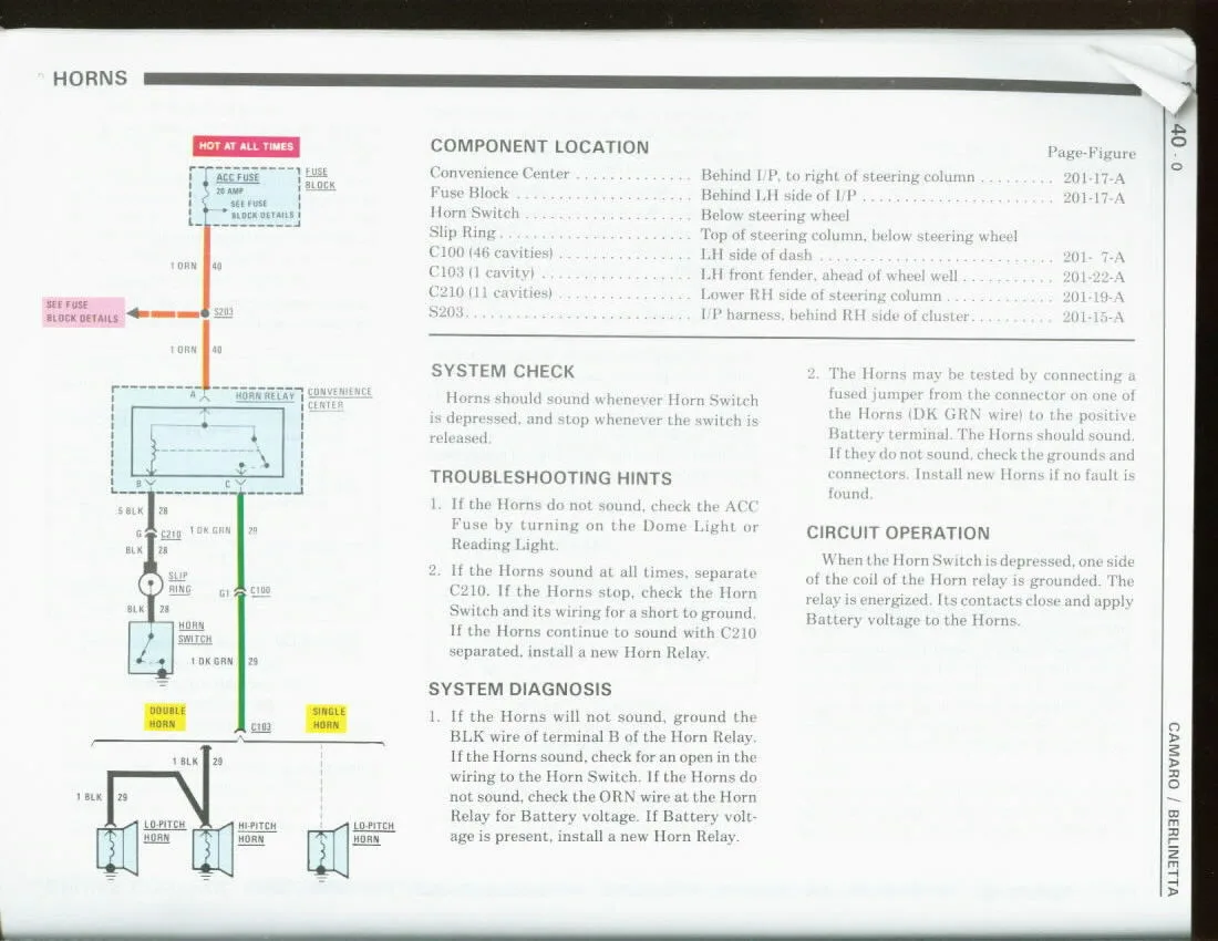 Diagram 1980 Camaro Horn Wiring Diagram