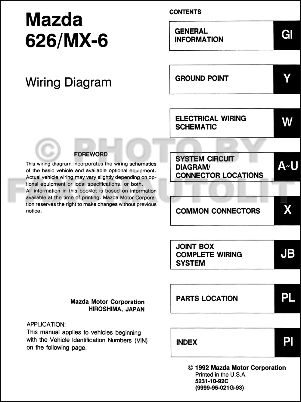 Diagram 1981 Mazda 626 Wiring Diagram Manual Original