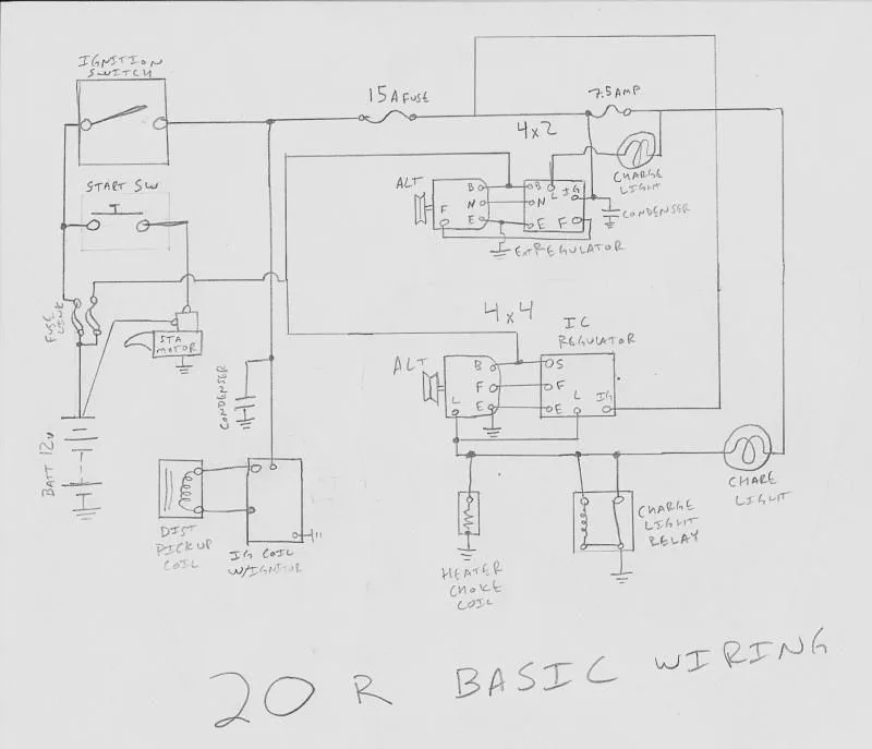 Diagram 1982 Toyota Pickup Alternator Wiring Diagram