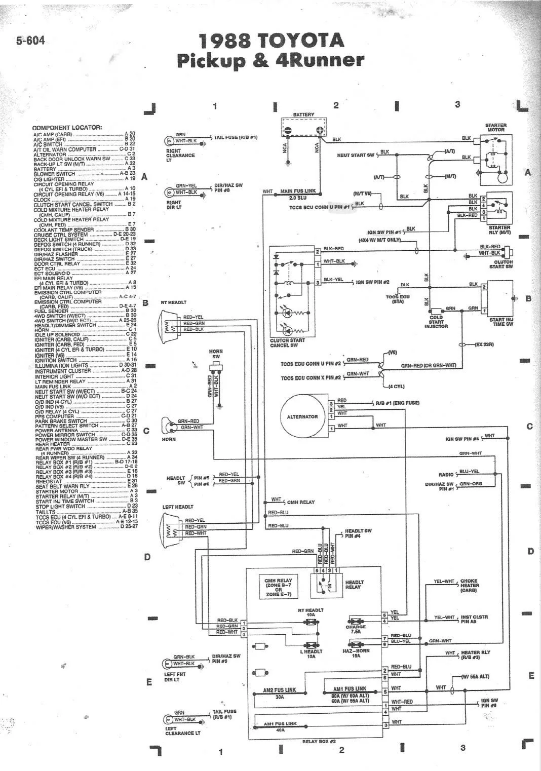 Diagram 1987 Toyota Pickup Fuse Diagram