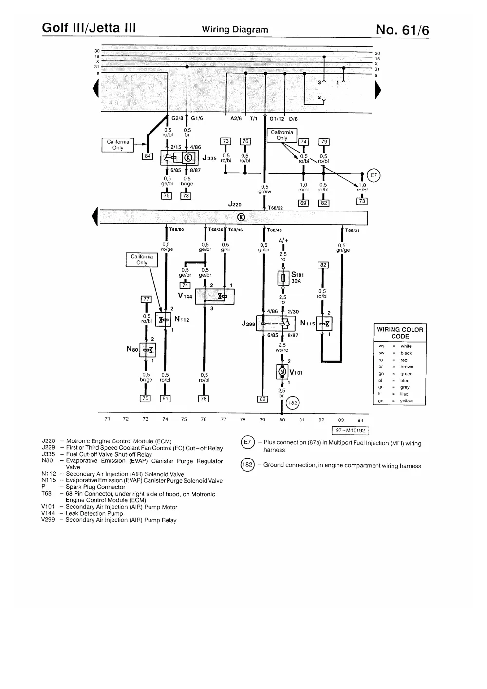 Diagram 1988 Volkswagen Cabriolet Wiring Diagram