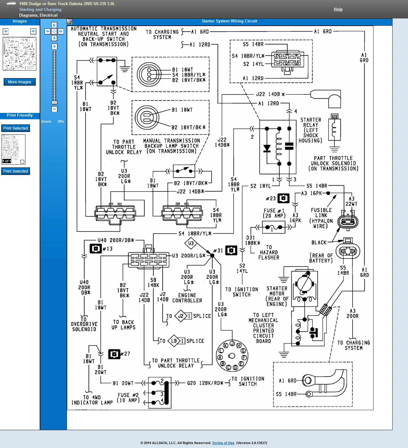Diagram 1989 Dodge Dakota Engine Wiring Diagram