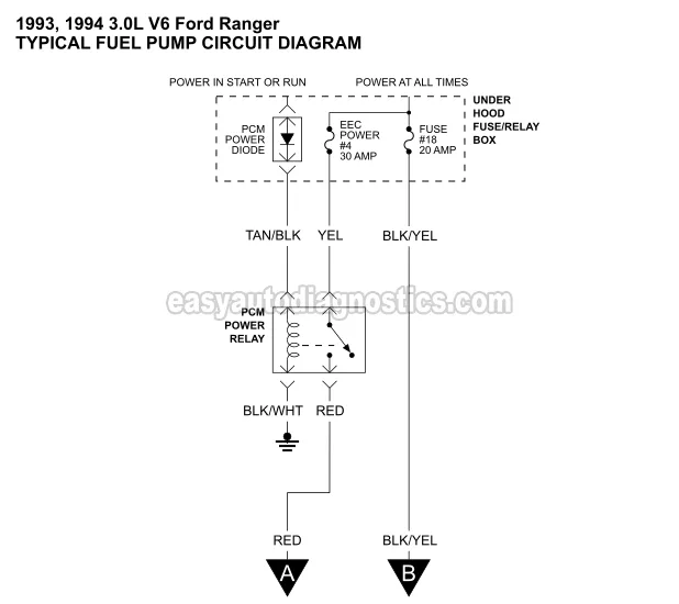 Diagram 1990 Ford Ranger Fuel Pump Wiring Diagram