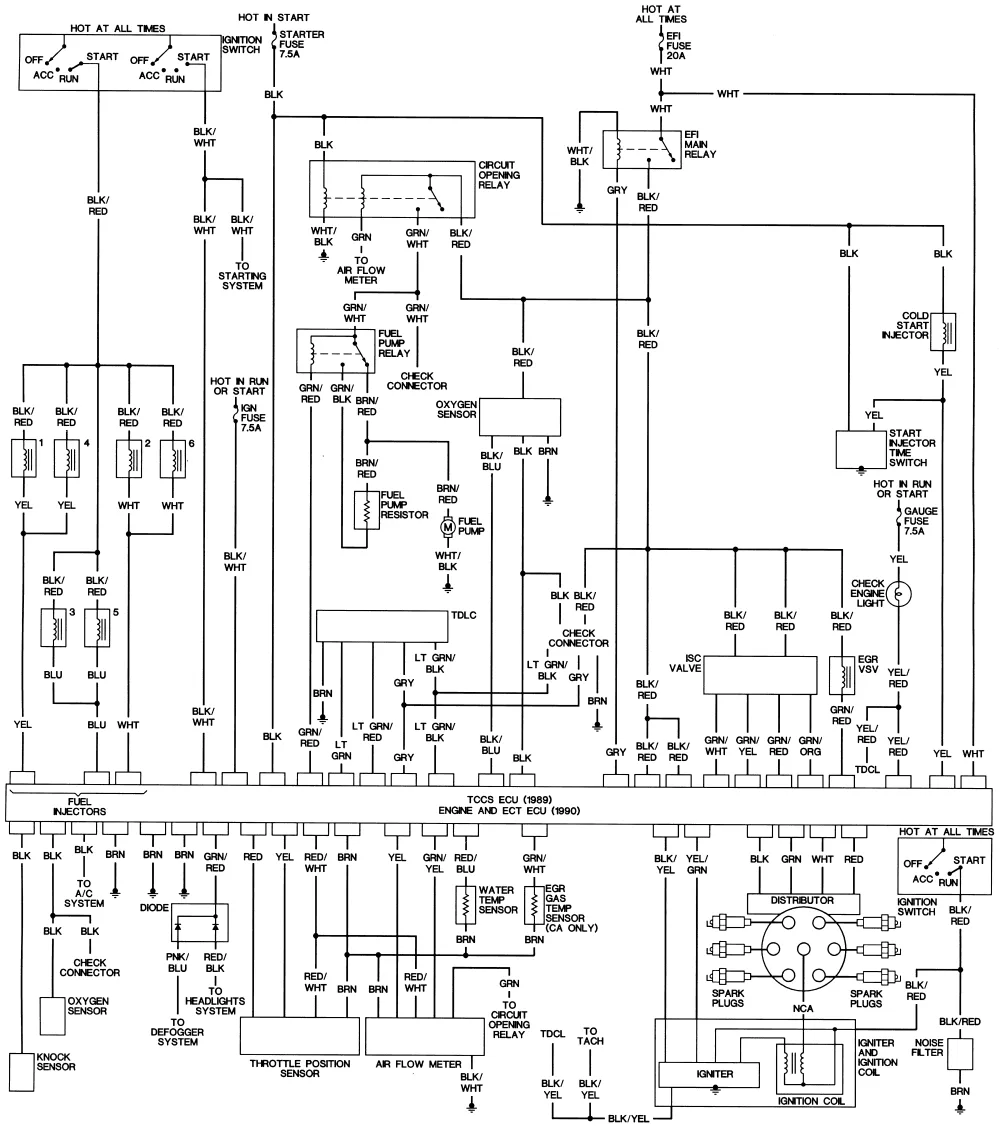 Diagram 1991 Toyota Camry Wiring Diagram Cressida Electrical