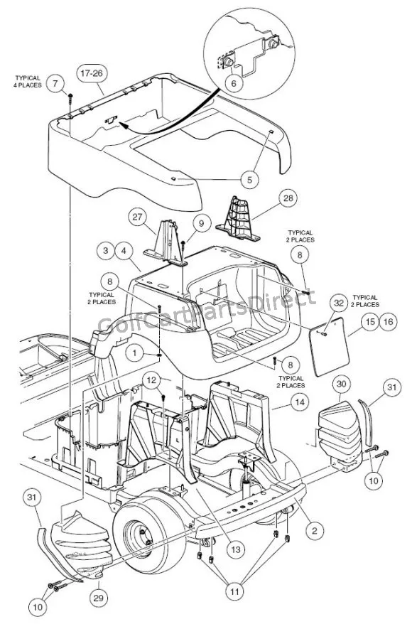 Diagram 1992 Club Car Parts Diagram