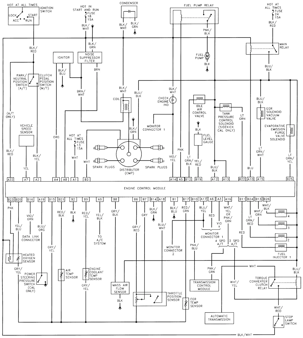 Diagram 1992 Geo Tracker Injector Diagram Wiring Schematic