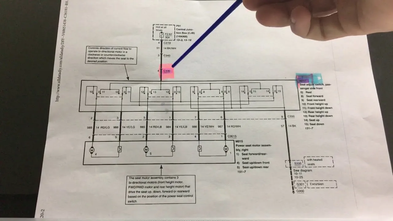 Diagram 1994 Mustang Power Seat Diagram